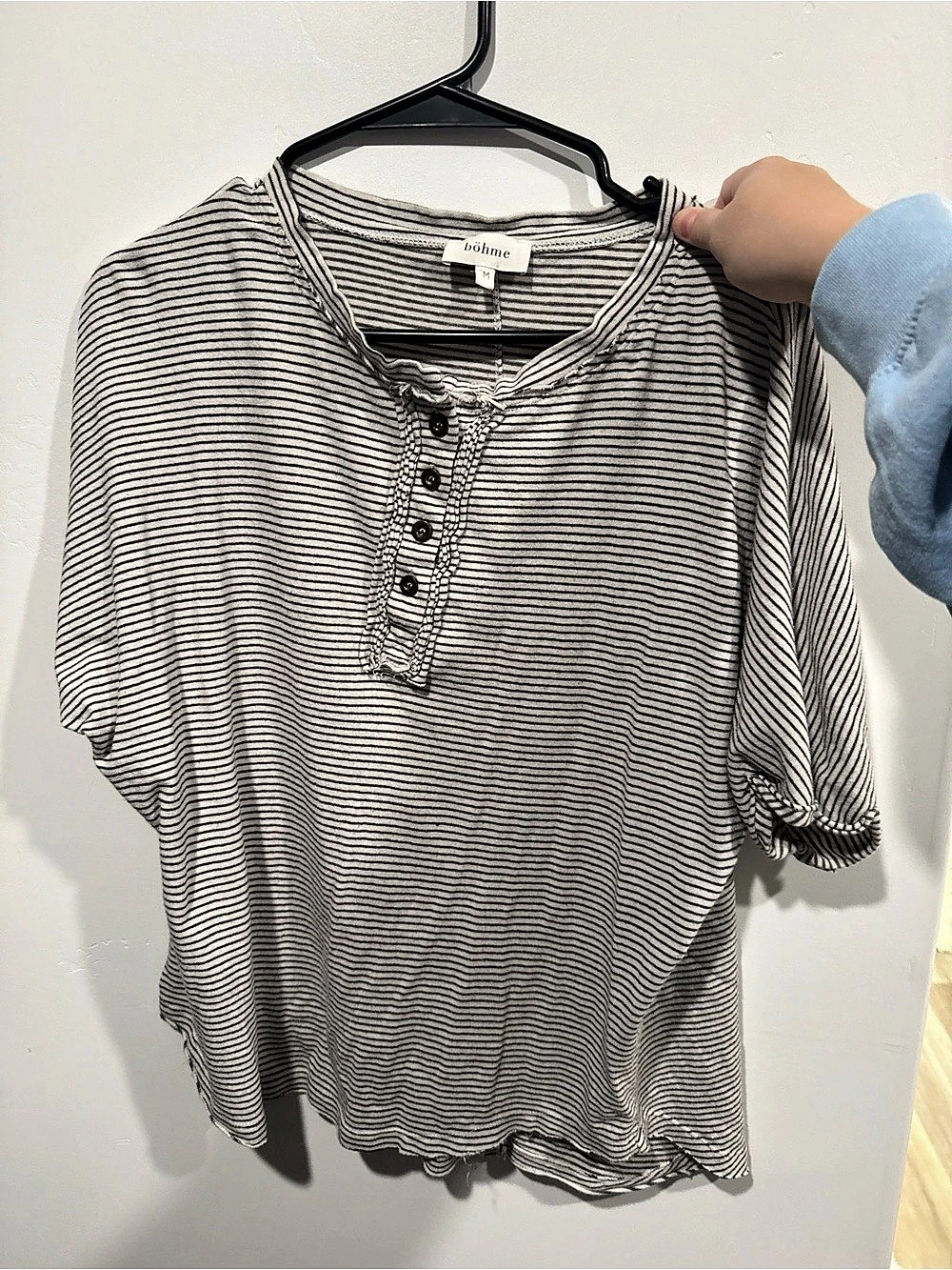 böhme Striped Short Sleeve Tunic Size Medium